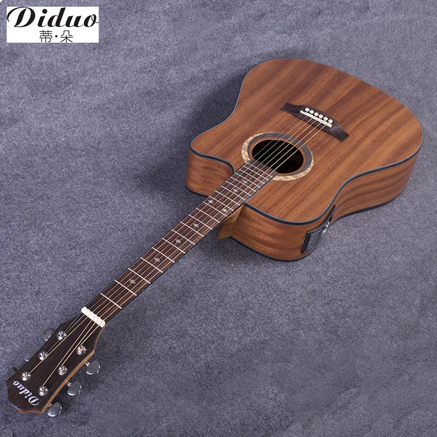 

Diduo guitars 41 inch Sapele Electric Acoustic Guitar Rosewood Fingerboard with guitar strings