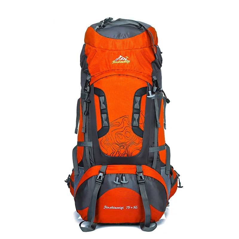 Открытый 80L Specailized альпинистский походный рюкзак большой емкости походный рюкзак Водонепроницаемый дорожный альпинистский рюкзак - Цвет: Orange