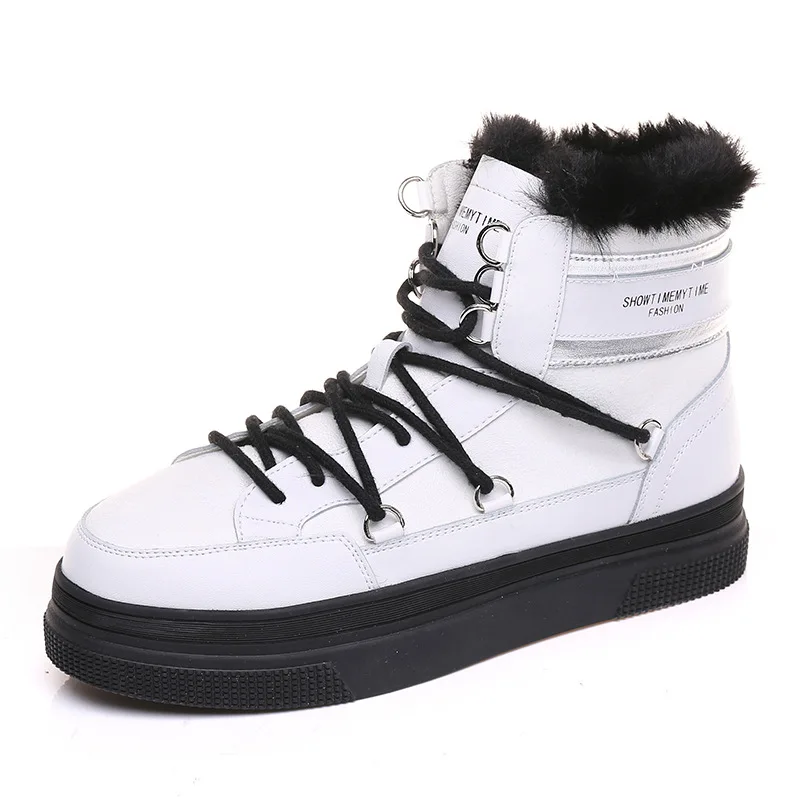 SWONCO/зимняя обувь; женские зимние ботинки; ботильоны с высоким берцем; коллекция года; Цвет черный, белый; кроссовки на платформе; зимние меховые ботильоны; женские плюшевые ботинки