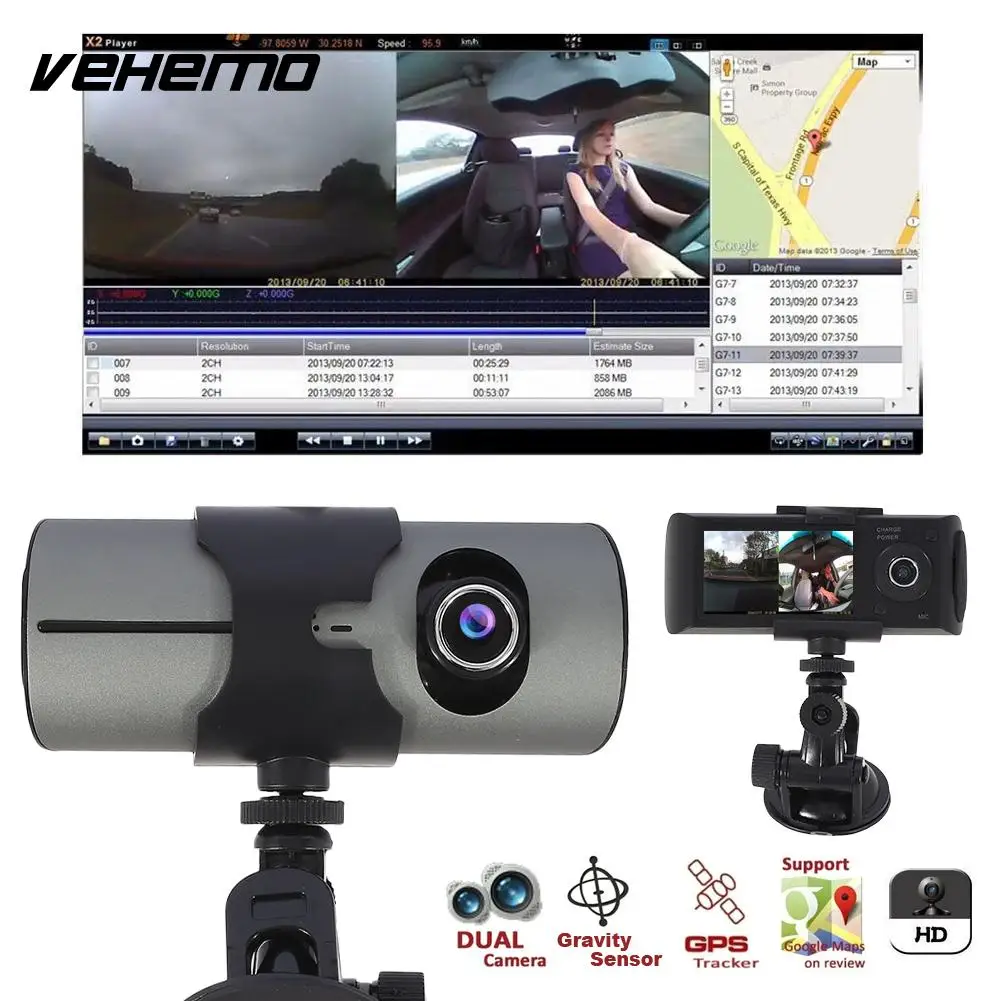 

Vehemo 2.7nches HD1080P GPS Car DVR Loop Recording Automobile Driving Recorder Car Camera Dash Cam Parking Monitor