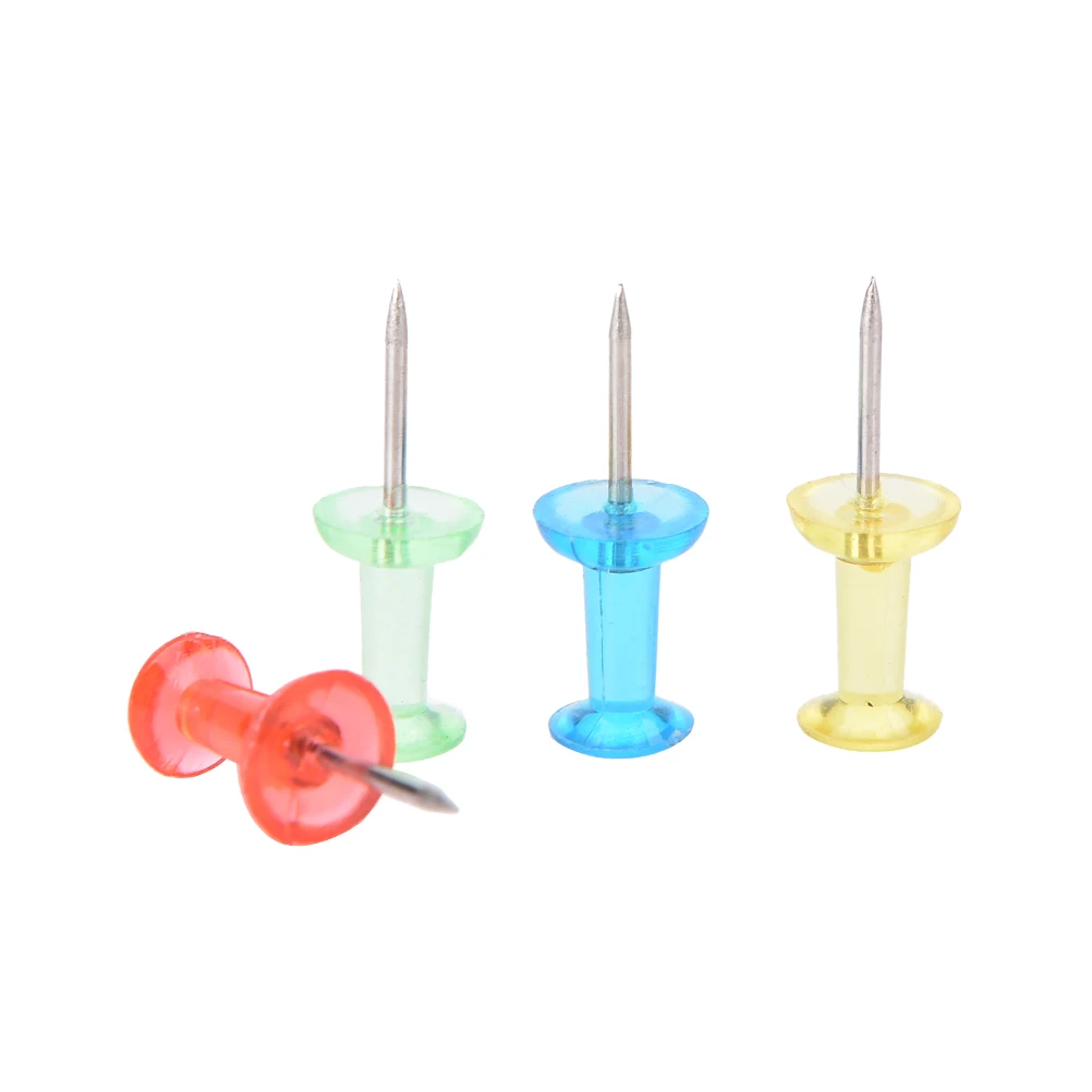 100PCS/pack Colorful Push Pin Assorted Transparent Making Thumbtack Pins Cork Board Office School Stationery