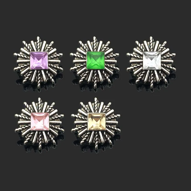 

Wholesale Interchangeable Flower 030 Rhinestones Metal Snap Buttons Fit 12mm Snap button bracelets Earrings necklace For women