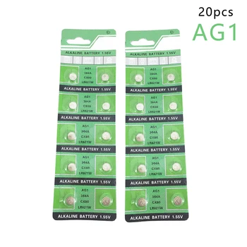 

Centechia 20 Pcs Button Battery AG1 364 SR621 SR60 SR60L Alkaline Coin Cell Button Batteries For Watch x10 1.55V EE6202