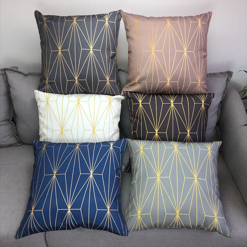 

Decorativos Para Sofa Cushion Cover Yellow Pillow Geometric Polyester Decoration Home Decor Housse de Coussin