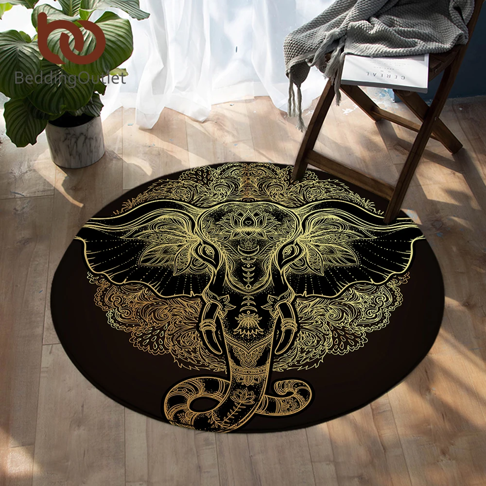 Постельные принадлежности Outlet слон круглый напольный ковер бохо мандала нескользящий коврик для спальни God Tapete детский игровой коврик Домашний декор