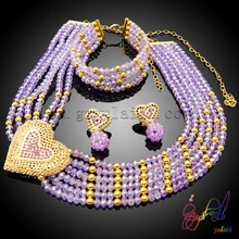 Wholesale fashion heart shape african beads jewelry set for women New style necklace for girls