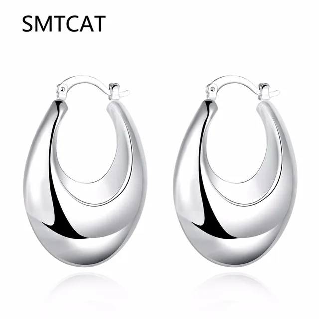 Aliexpress Smtcat Trendy Silver Color U Shape Thick Smtcat Trendy Silver Color U Shape Thick Hoop Earrings For Women New Fashion Female Circle