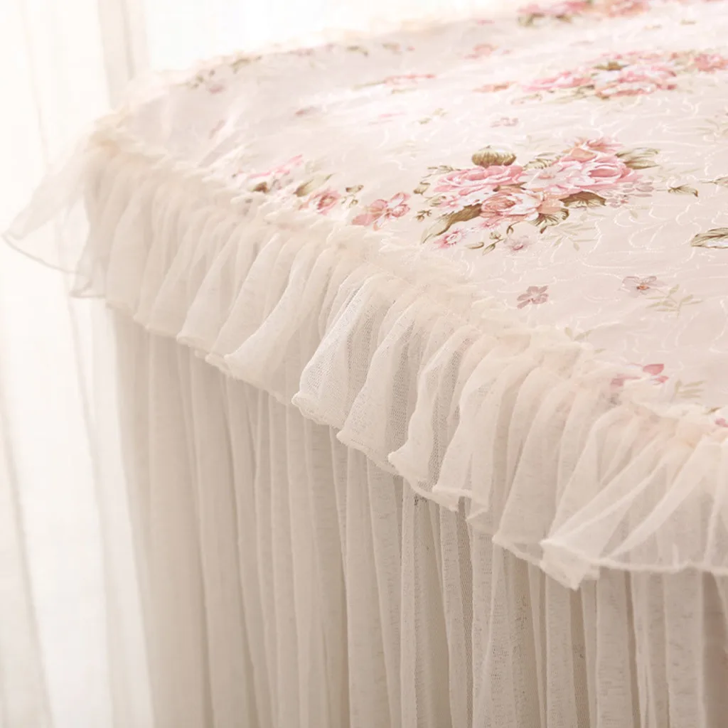 Lace Ruffle Floral Washing Machine Dust Cover Protection Front Durable Soft Home