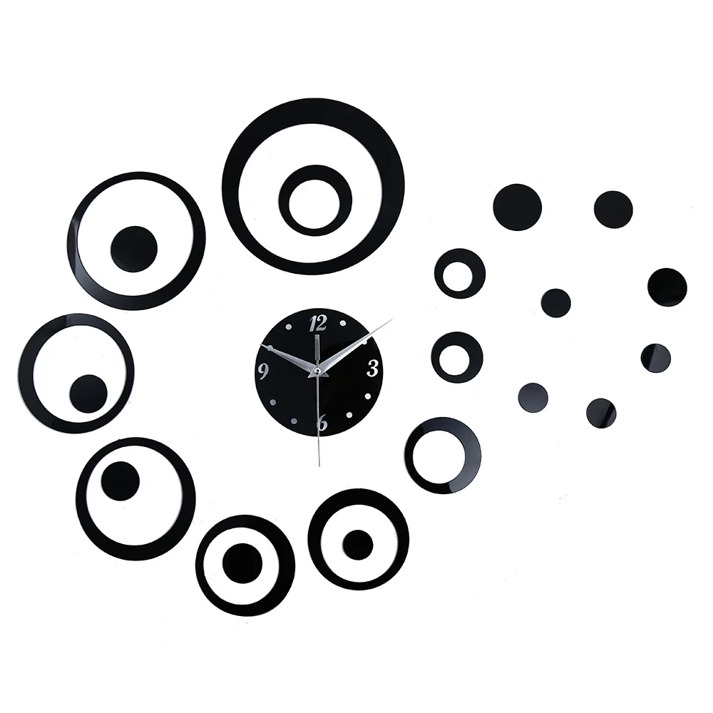 

DIY Round Mirror Wall Clock Creative Wall Stickers Water-Resistant Lightweight Mute Movement Hall Fashionable Kitchen Home Decor