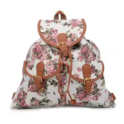 Новый для женщин рюкзаки цветочный ранцы с принтом холст школьная сумка для обувь девочек Путешествия Рюкзак Мода Bookbags Сумки Подростков