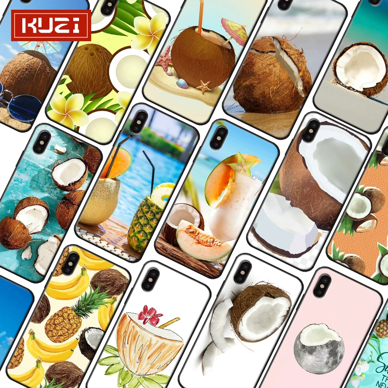 KUZI Beach Fruit Pattern Iphone 8 Plus Case Luxury Covers for 7 TPU Silicone Phone 2019 New | Мобильные телефоны и
