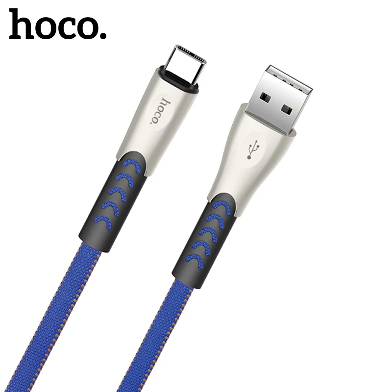 

HOCO Durable USB Type C Cable 2.4A Zinc Alloy USB C Fast Data Sync USB Charger Cable for Samsung S9 S8 Xiaomi Pocophone F1 Mi 8