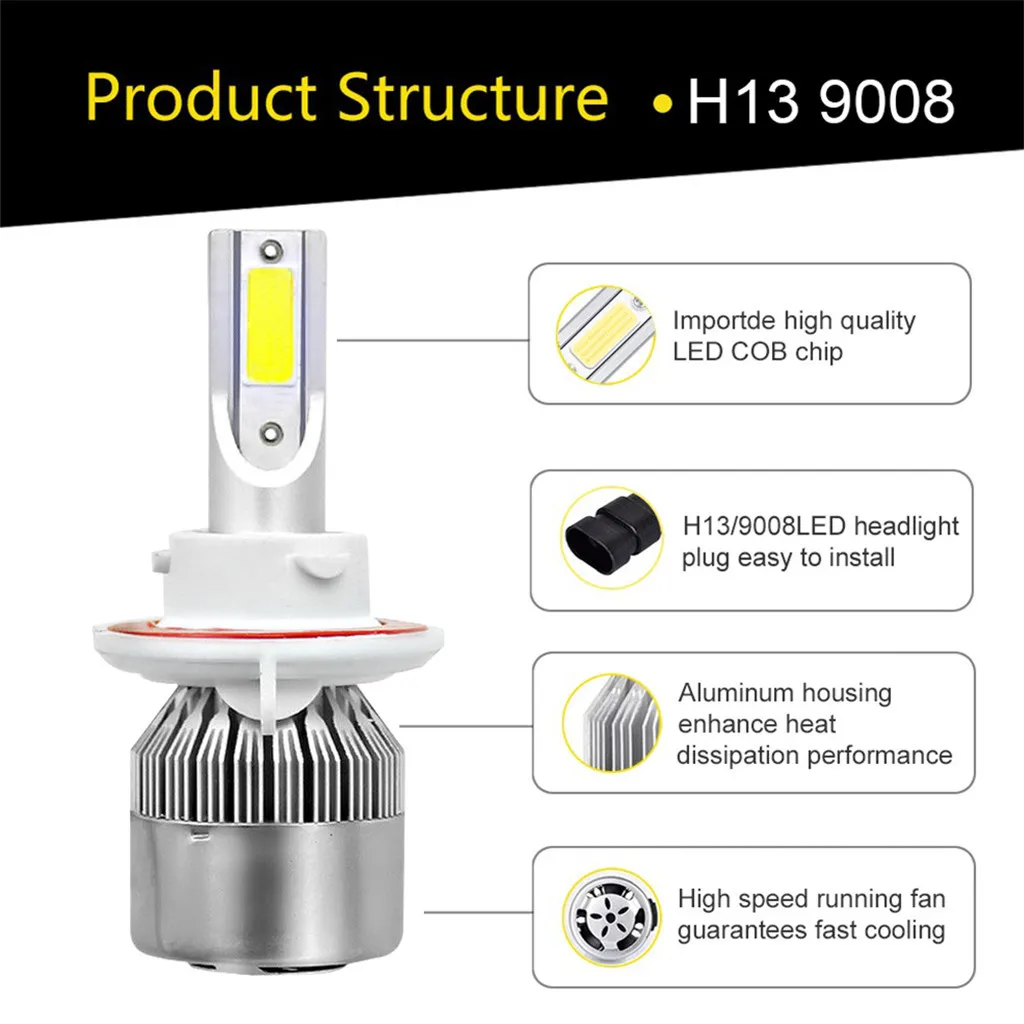 CARPRIE Автомобильные светодиодные фары 2019 горячая Распродажа NTXVSO8 H13 55W 13000LM Cob