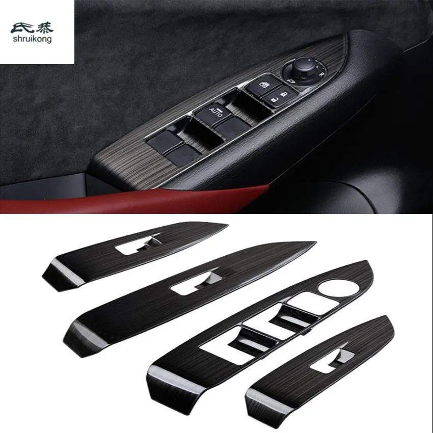 

Free shipping 4pcs/lot stainless steel window lift panel decorative sequins car accessories for Mazda CX-3 CX 3 CX3 2015-2018