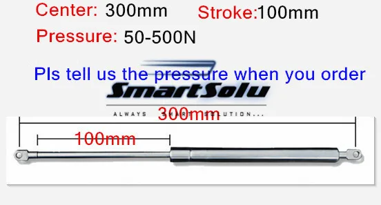 

free shipping 50 to 500N force 300mm central distance 100mm stroke, stainless steel Gas Spring, Lift Prop Gas Spring Damper