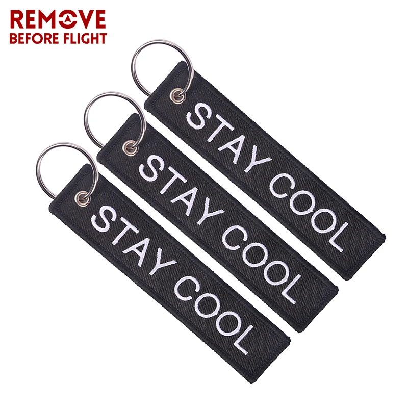 Новая мода брелок STAY COOL AWESOME повседневной Мотоциклы Автомобильные брелки черный