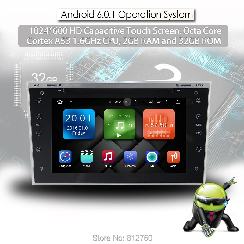 Clearance Octa core 32G ROM Android 6.0.1 Car DVD Player for Vauxhall Opel Astra H Vectra Antara Zafira Corsa GPS Radio Stereo Head unit 1