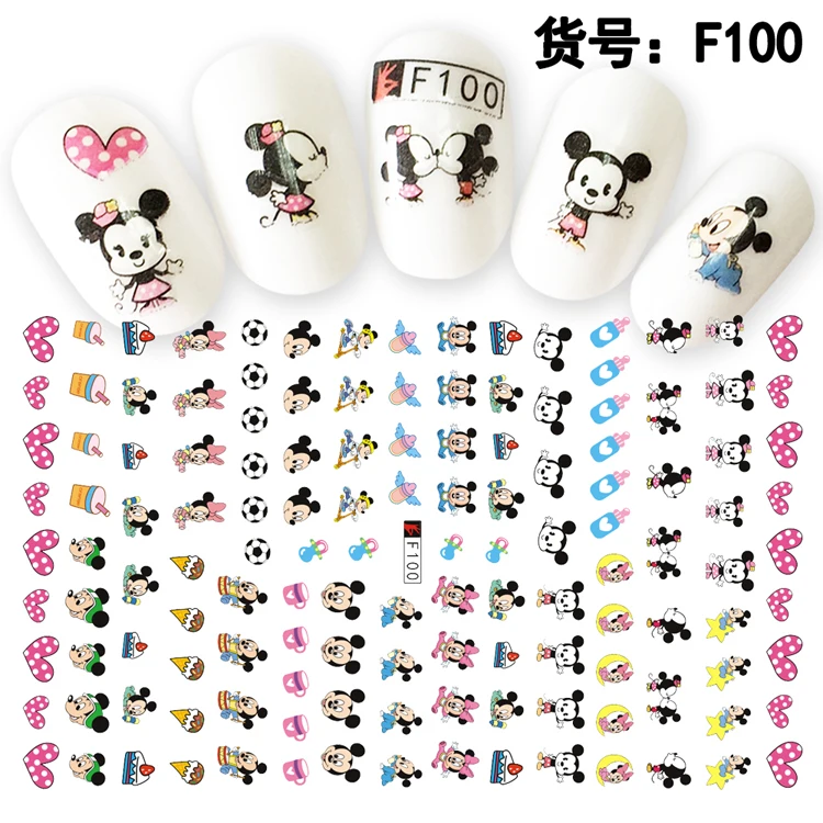 5 листов 10 типов японских ультратонких детей мультфильм наклейки для ногтей Дизайн клейкие стикеры 3D на ногти Nail Art наклейки украшения F99-108