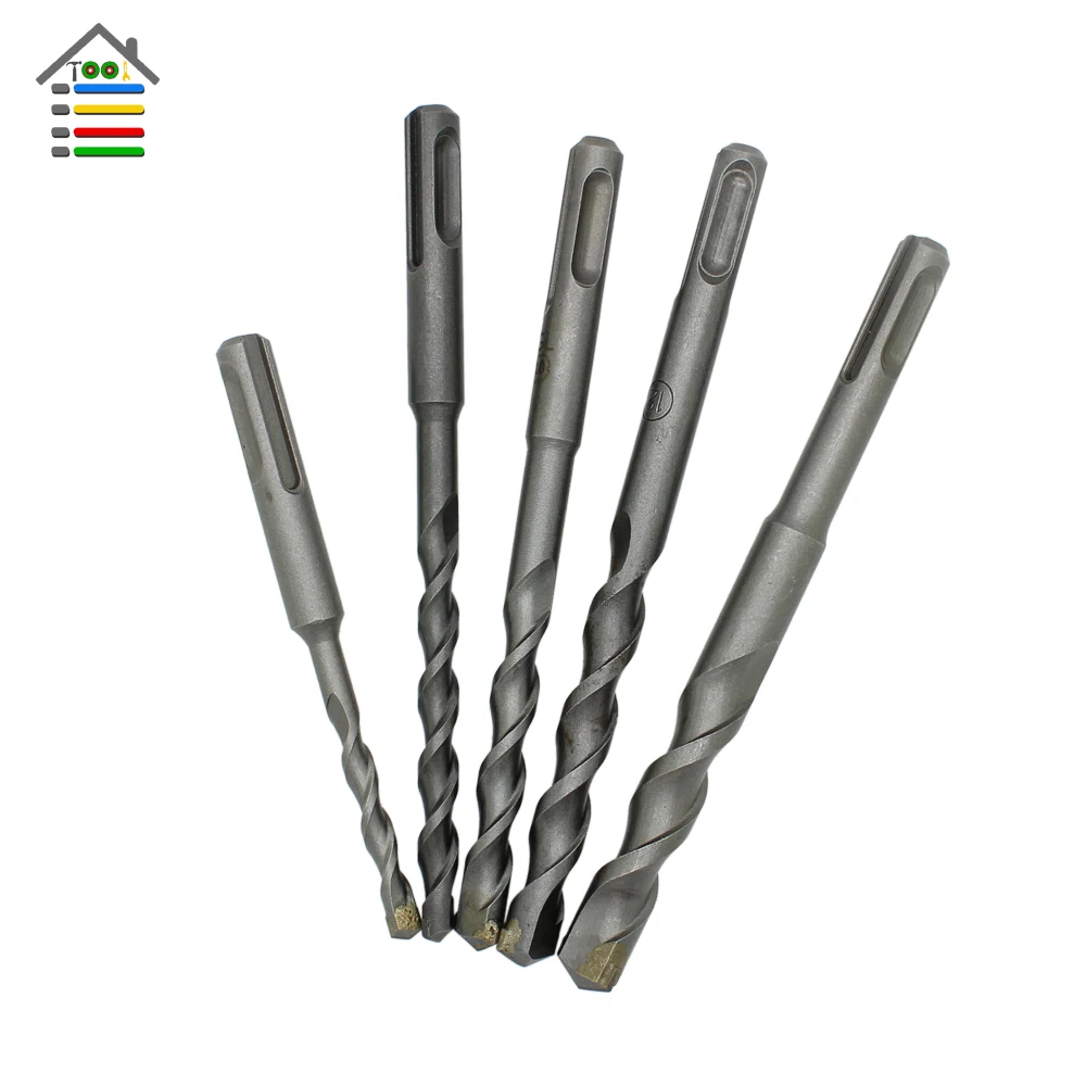 5pc/Set Solid alloy Tip SDS Plus Round Shank Rotary Hammer Drill Bits