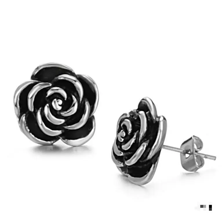 Vintage Rose Gothic Earring Black Flower 316l Stainless Steel Anti Vintage Rose Gothic Earring Black Flower 316l Stainless Steel Anti Allergy Ear Stud For Women Gift 2018 New Hot Retail In Earrings From Jewelry