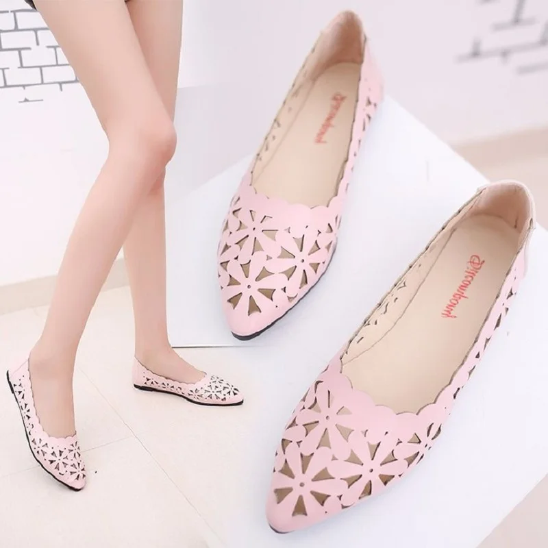 

Summer new flat women's shoes casual hollow ladies work shoes
