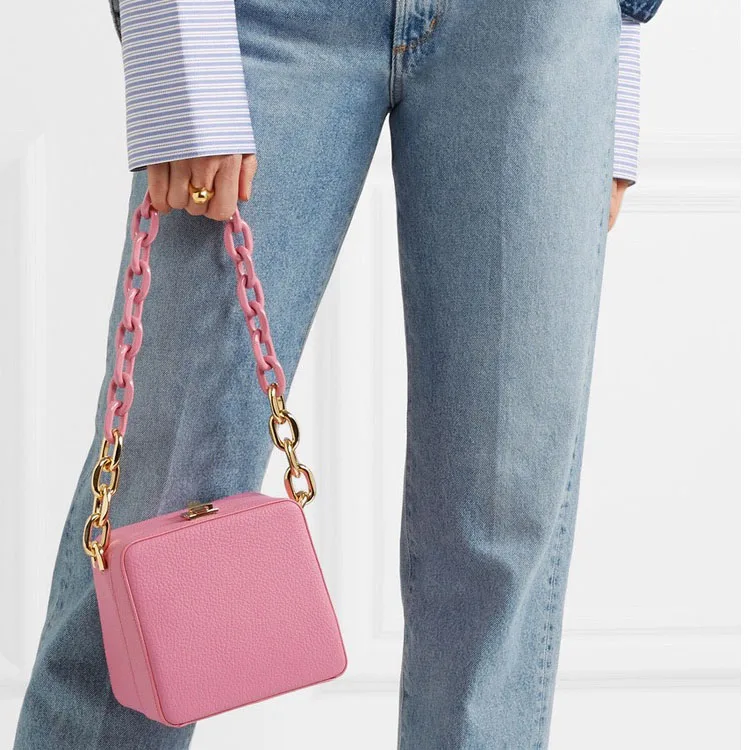 

Bag female new net red designer niche fashion wild single shoulder acrylic chain portable box bag