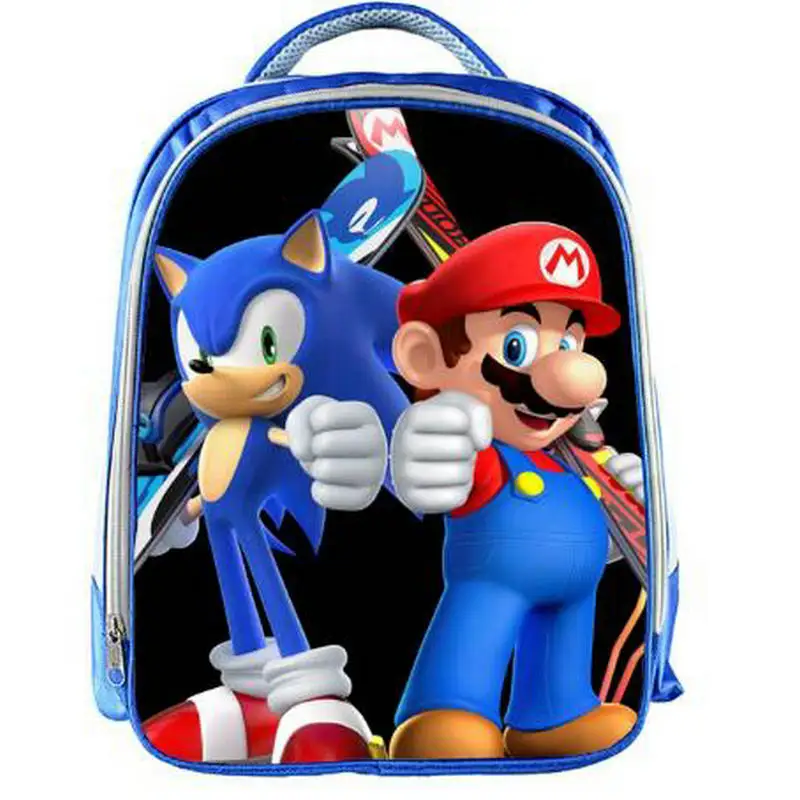 

Children Cartoon Sonic Backpacks Boys Girls SchoolBag For Kindergarten Daily Backpack Kids BookBag 13 Inch Super Mario Backpack