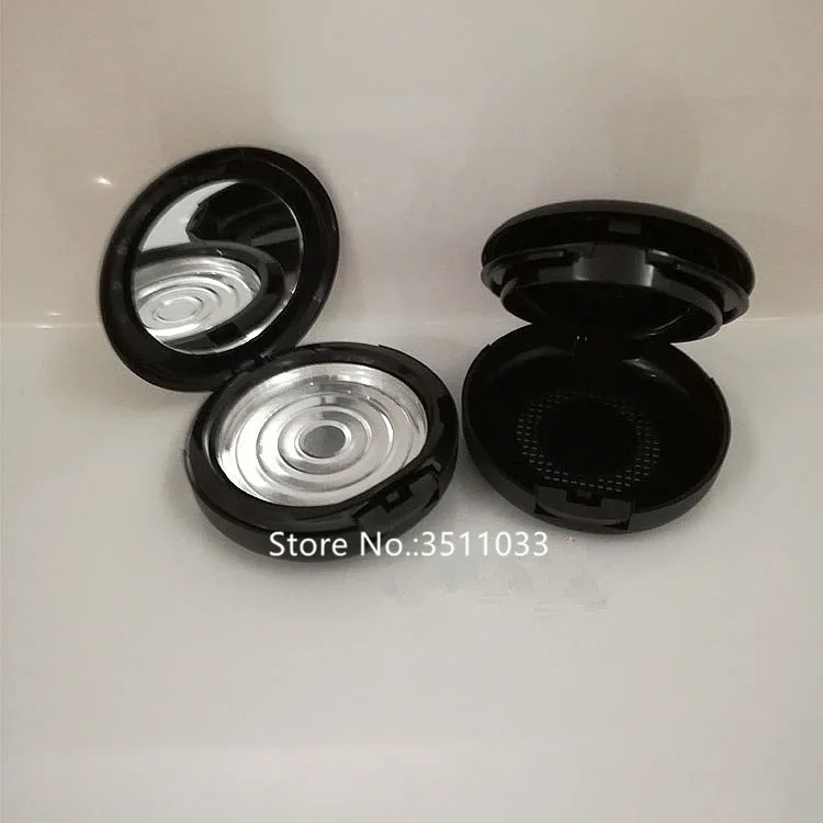 

Pack of 24pcs DIY Black Round Plastic Empty Eyeshadow Case Packing Round Blusher Powder Compact Cosmetic Container With Mirror