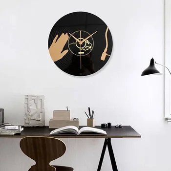 

Quartz Round Vintage Wall Clock Design CD Black Vinyl Record Clock Duvar Saati Horloge Mural kitchen Watch for Home Decor