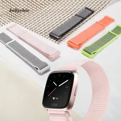 Спортивные часы с нейлоновым ремешком группа для Fitbit Versa дышащий запасной браслет ремешок крюк и петля застежка Регулируемый