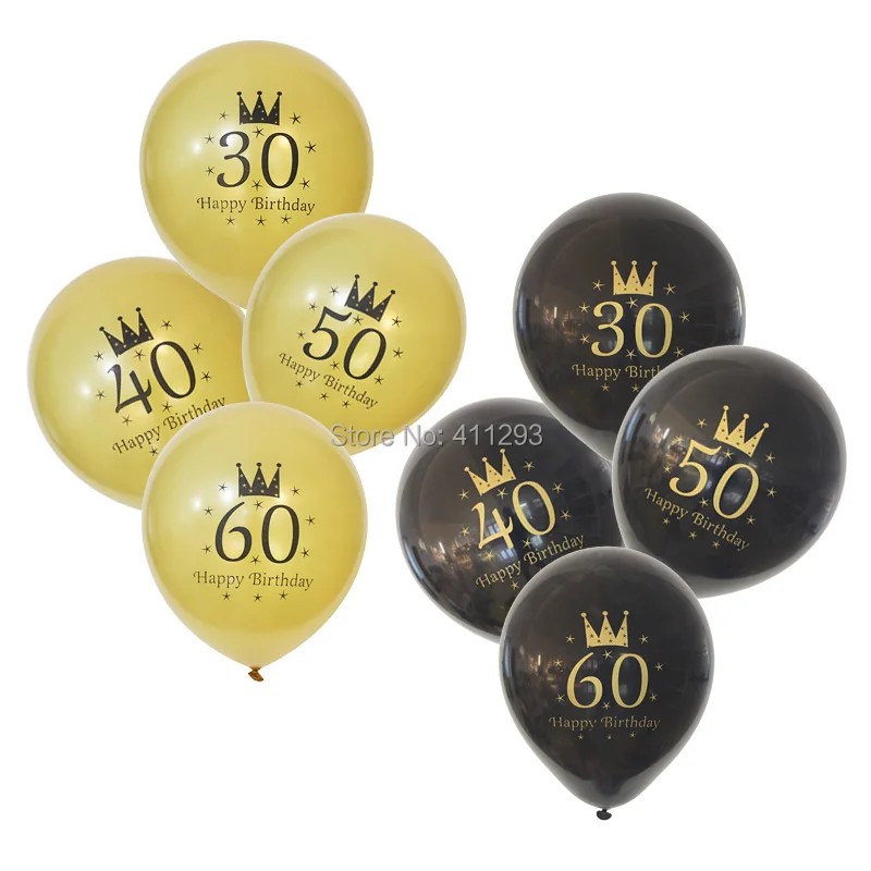 12 шт. 30th 40th 50th 60th 70th 80th шарики ко дню рождения воздушные шары для дня рождения вечеринки 30 40 50 60 70 80 шарики ко дню рождения s шарики для вечеринки