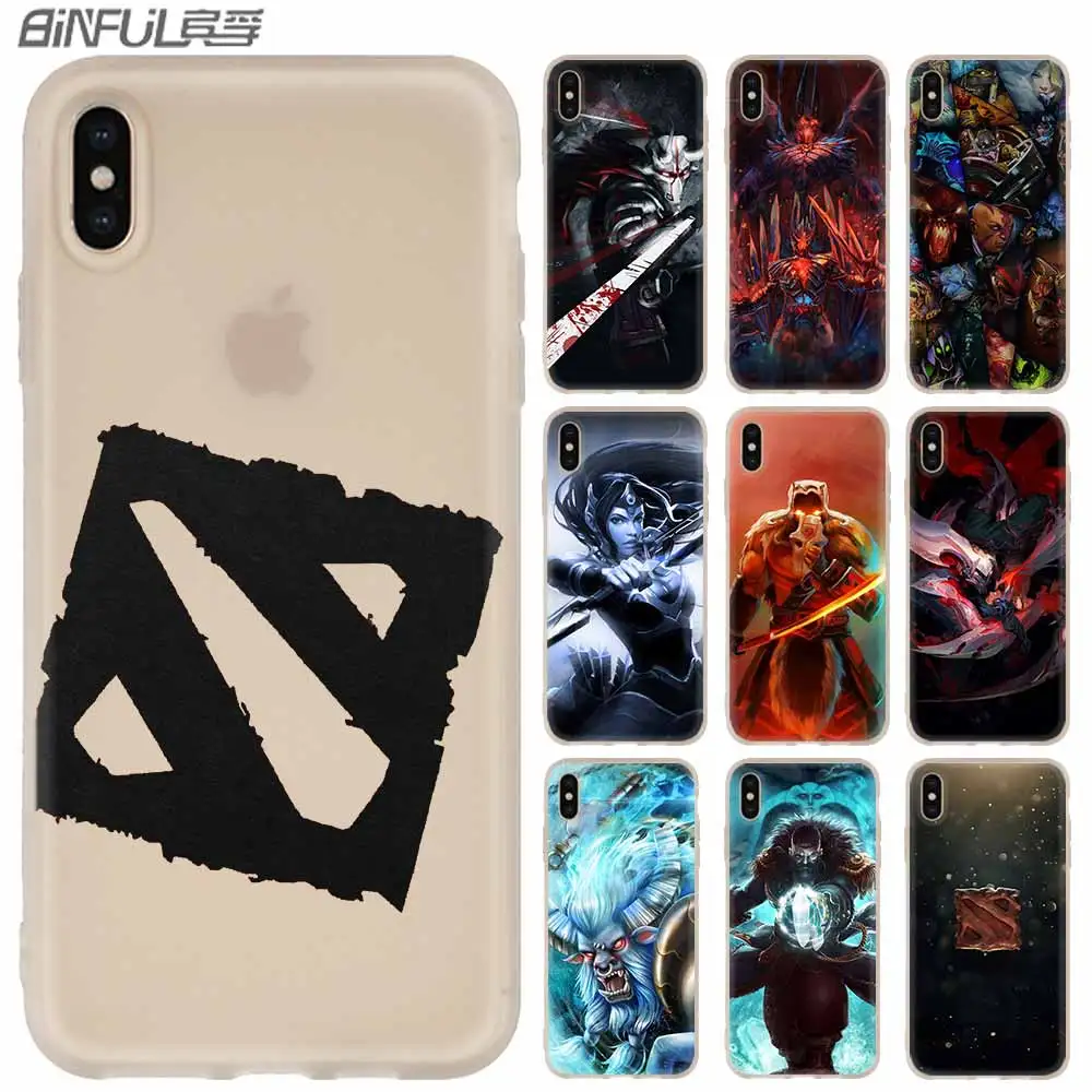 Силиконовый мягкий чехол для iPhone 13 11 12 Pro X XS Max XR 8 7 6 Plus SE Coque dota 2 2020 | Мобильные