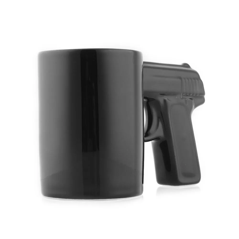 Personalized Gun Shaped Ceramic Tea Cups Novelty Pistol Coffee Mug Kitchen Bar Tools