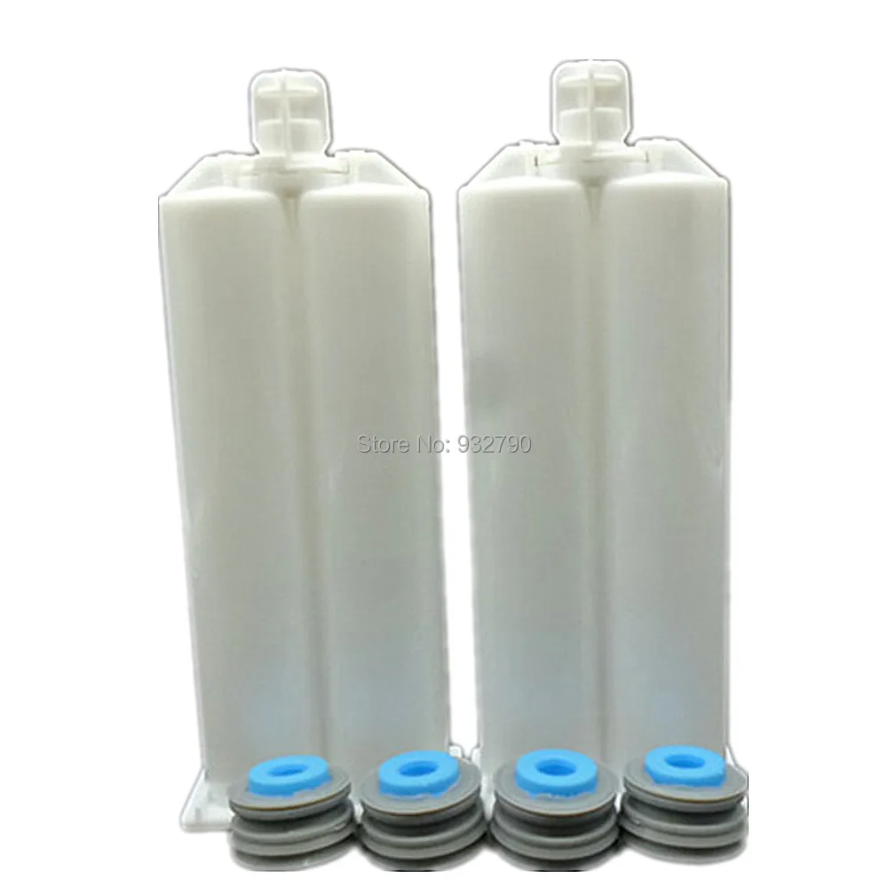 

2 Sets AB Epoxy Gun Cartridge 50ml 1:1 Disposable Dual Glue Cartridge Two Component PP Mixer Epoxy Resin Dispenser Tube Hose