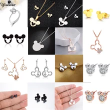 Yiustar, Новое поступление, милое элегантное колье с Микки, подвески из нержавеющей стали, ожерелье с животным, ювелирное изделие, рождественский подарок