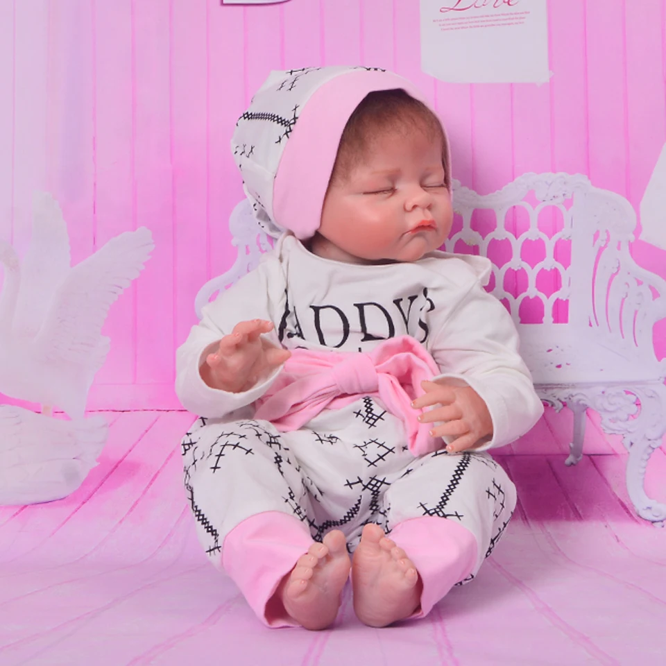 

Ethnic 22 Inch Princess Girl Doll Handmade Soft Silicone Vinyl Reborn Baby Dolls Real Like 55 cm Sleeping Newborn Kids Playmates