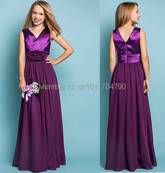 satin junior bridesmaid dresses