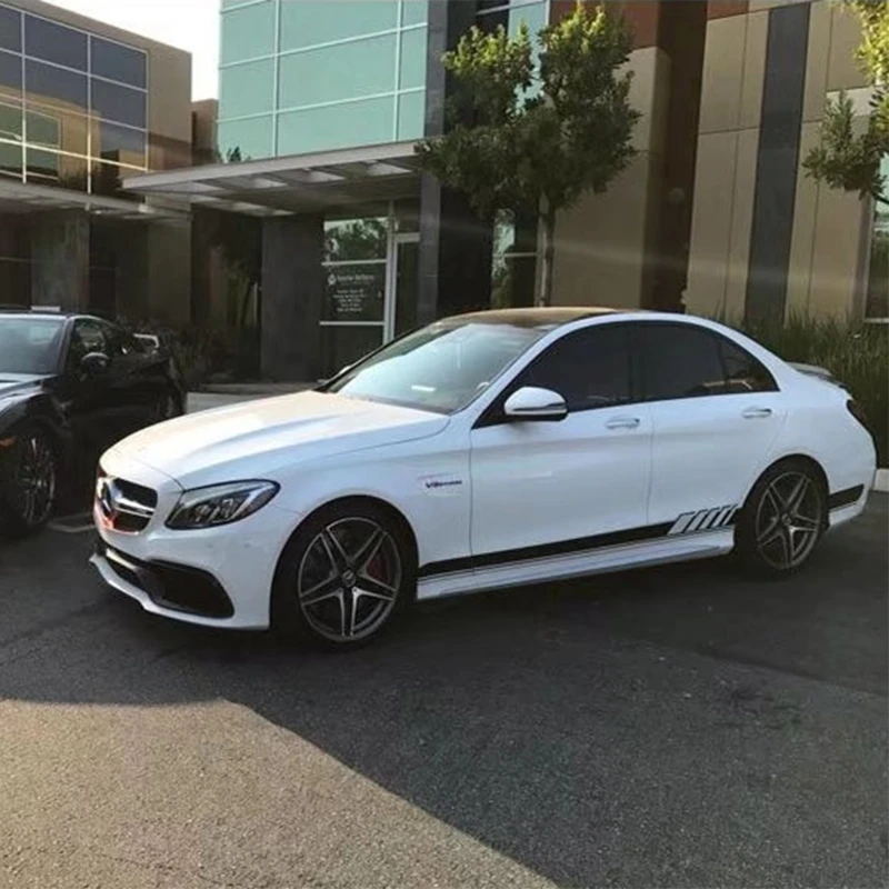 Автомобильная наклейка, гоночная полосатая боковая юбка для Benz C Class W205 AMG Edition, новинка 507