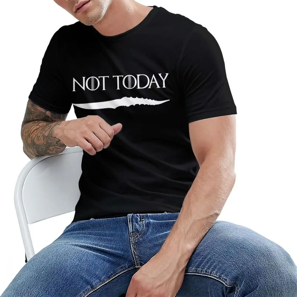 Арья Старк не сегодня Игра престолов футболка для мужчин новинка дизайн дом черный и белый GOT футболка