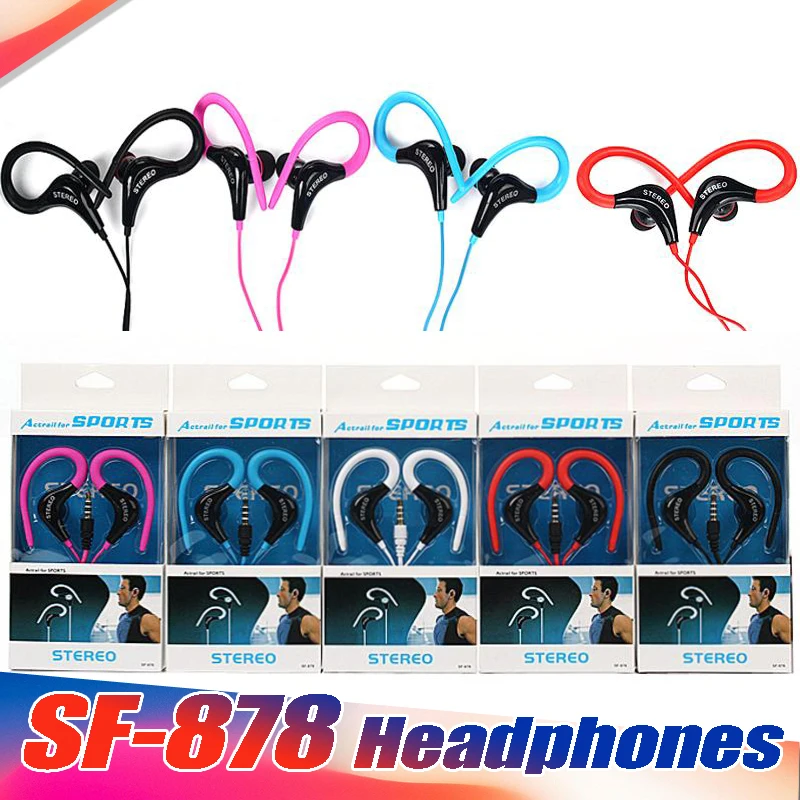Koop 100 Stks partij Groothandel Hoge kwaliteit 3.5mm sport Koptelefoon Hoofdtelefoon met Microfoon Voor iPhone Samsung Xiaomi MP3 Bas met retail doos