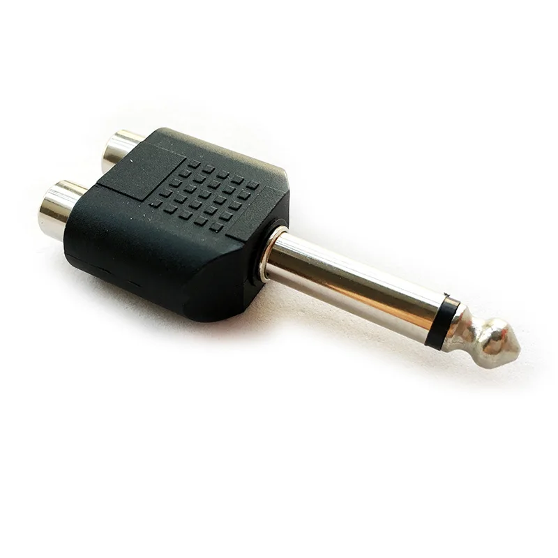 

6.35mm (1/4 Inch) Mono Male Plug Jack to 2 RCA Female Sokect Jack Splitter Audio AV Vedio Adaptor