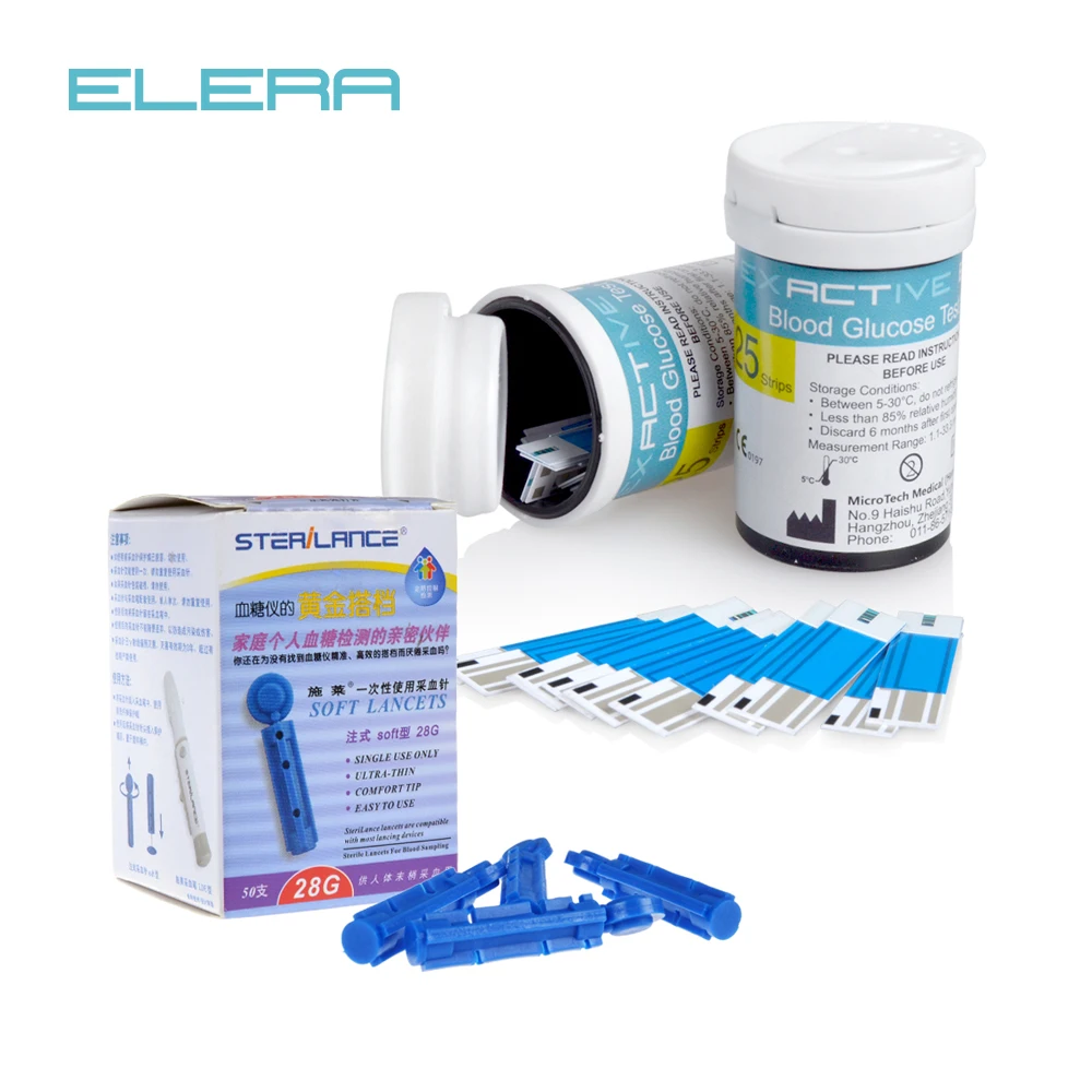 

MICROTECH MEDICAL Blood Glucose Meters Monitor Accessories Diabetics Test glycuresis Monitor accessory 50 Strips & Needles BG2