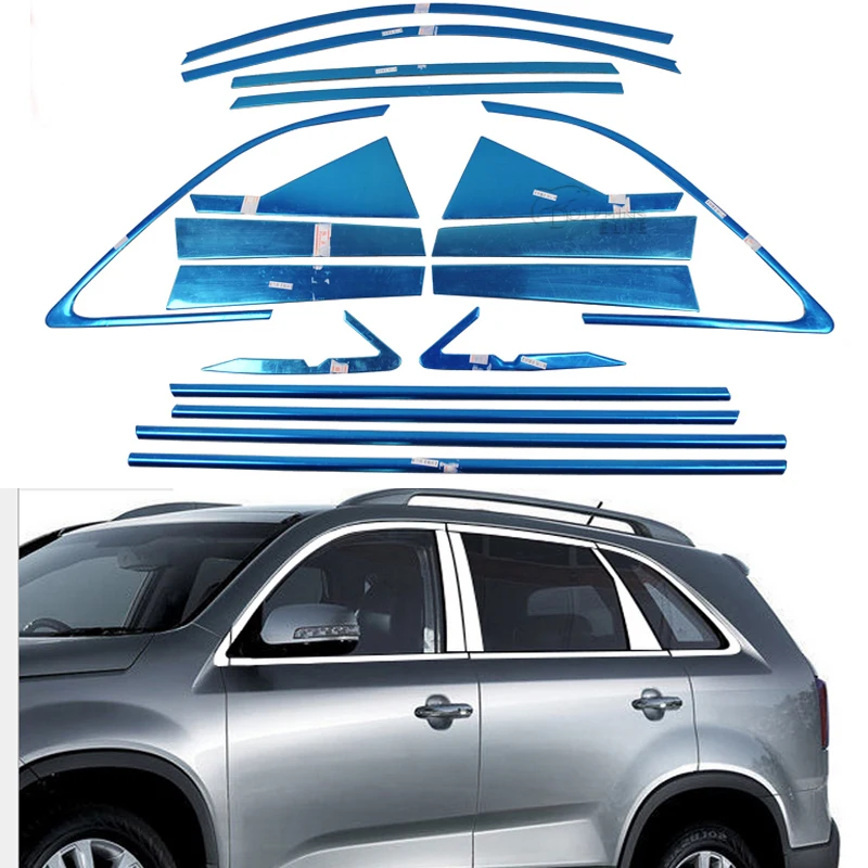 Полная отделка окон из нержавеющей стали для Kia Sorento 2009 2010 2011 2012 2013 2014|for kia|car stylingcar