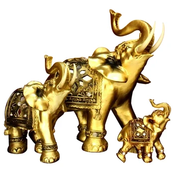 

Home Desktop Decoration Resin Ornaments Decorations Wedding Gifts Gold Elephant Lucky Christmas Gift Home Accessories Crafts S
