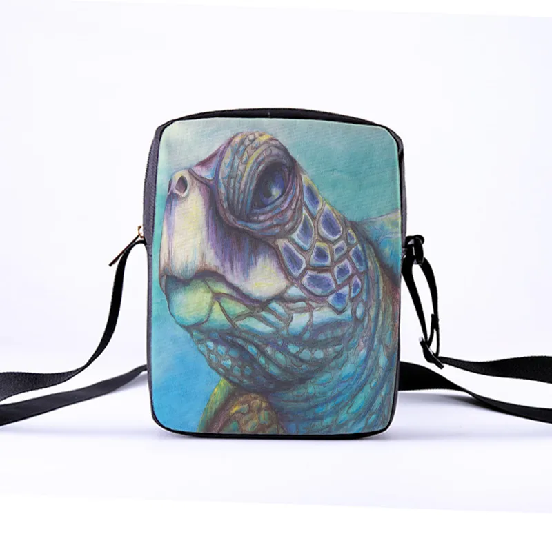 Crowsdale, женские сумки-мессенджеры, 23x17x5 см, 3d-деним, животные, сумка на плечо, сумки, морские черепахи, сумка-мессенджер, Детская сумка через плечо