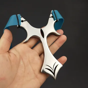 

New powerful hunting fishing stainless steel slingshot with rubber band outdoor sling shooting adult game 2019