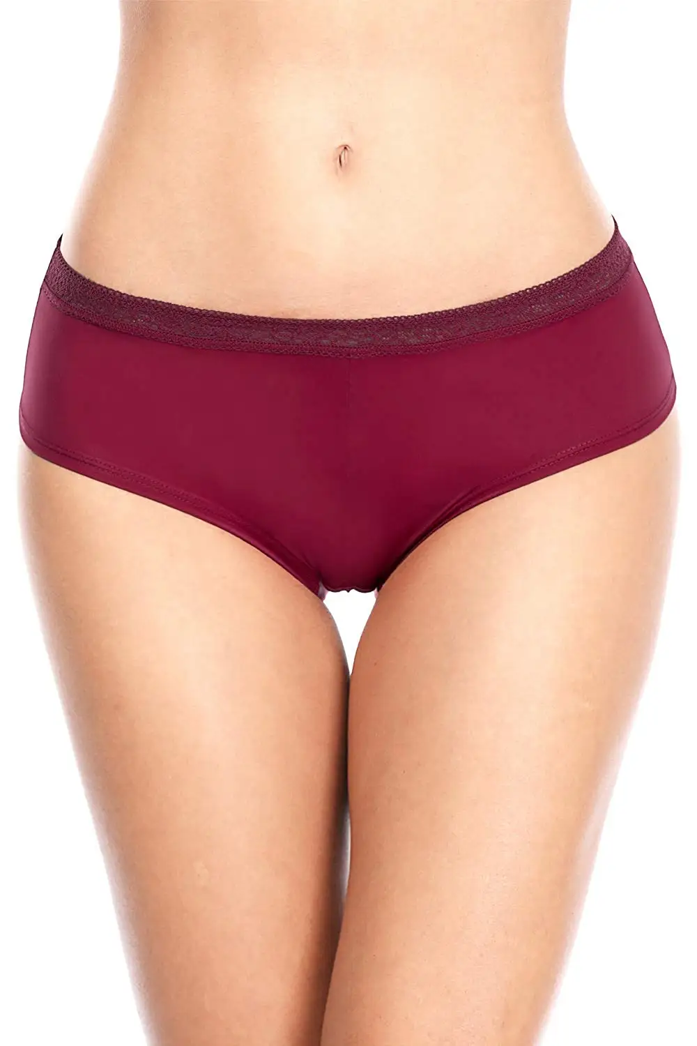 ATTRACO Women's Hipsters Lace Underwear String Panties solid hollow out Briefs Cotton soft skin-friendly comfortable 4 Pack