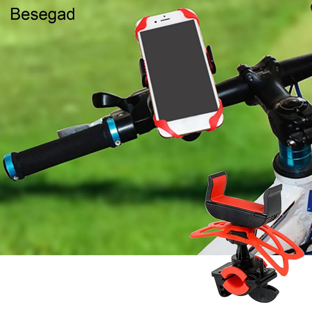 

Besegad 360 Degree Rotation Bike Bicycle Handlebar Mobile Phone Mount Stand Holder Bracket for iPhone X 8 7 6 6S Plus Samsung