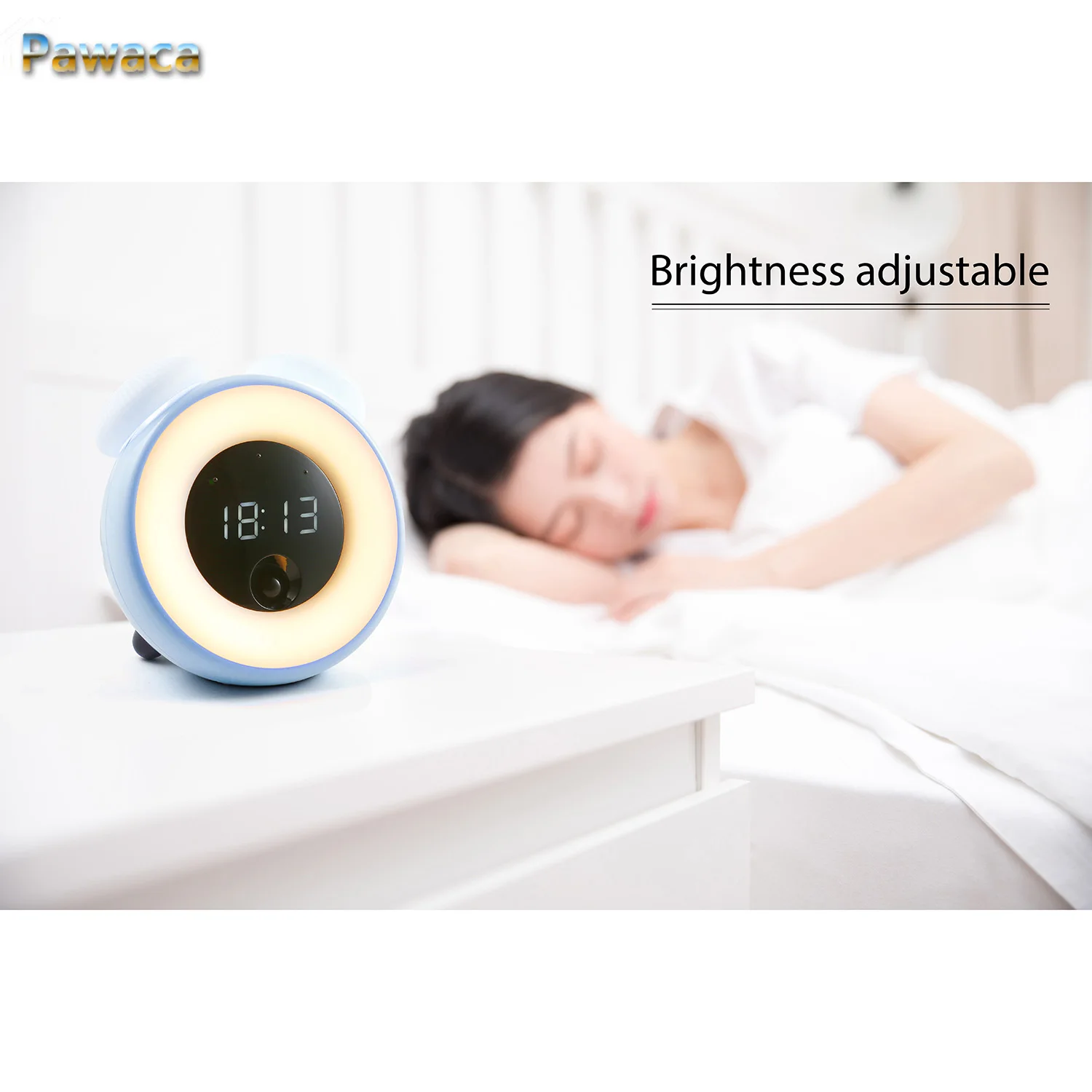 Touch Sensing Digitalen Wecker Sunrise Sunset FÜHRTE Aufwachen Lichter Buntes Licht Schlummermodus Natur Sound Schlaf Anerkennung