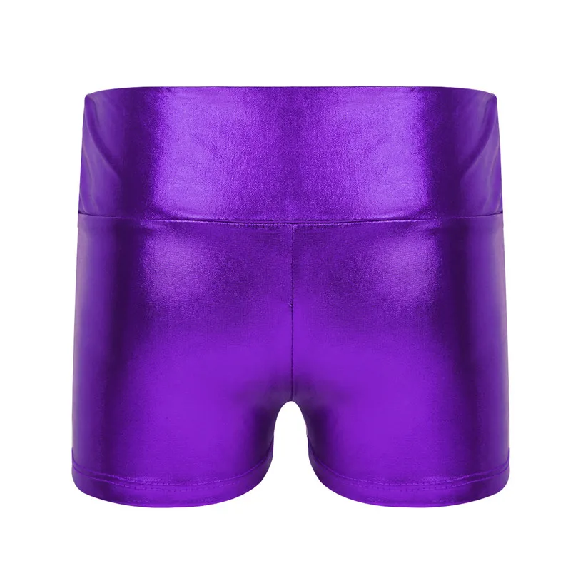 iEFiEL Kids Girls Shiny High Waist Dance Shorts Bottoms Activewear Yoga Sports Workout Gym Gymnastic Dancing kids shorts